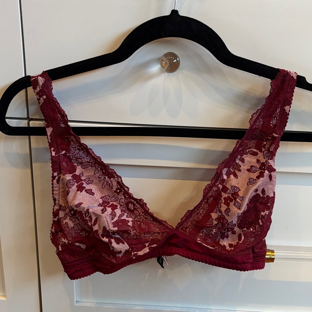 Cosabella Lace Bra in Burgundy and Pink